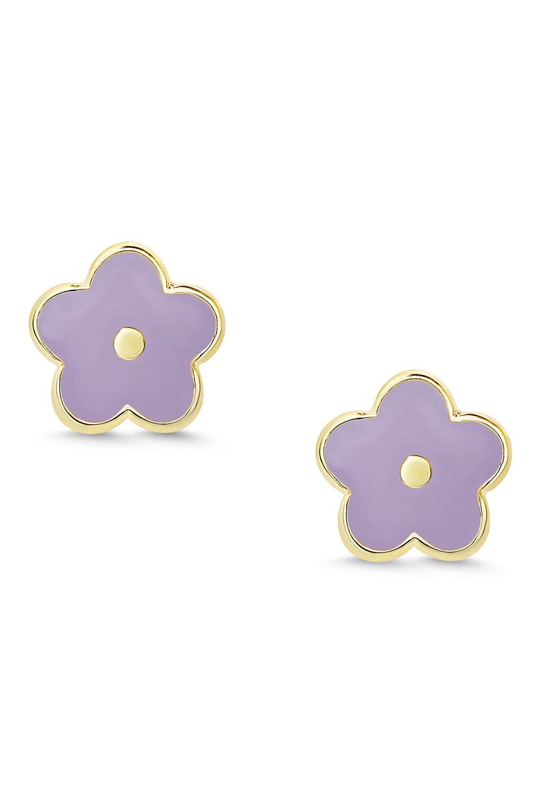 Kids' Flower Pendant Necklace & Stud Earrings Set, Alternate, color, PURPLE