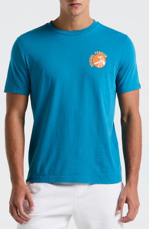 Original Penguin Cocktail Pete Cotton Graphic T-shirt In Mosaic Blue