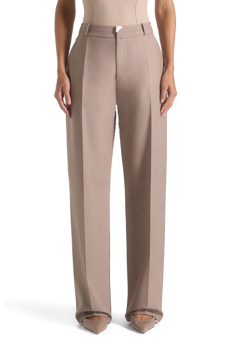 Doria Tailored Trousers With Waistband Detail, Main, color, Taupe