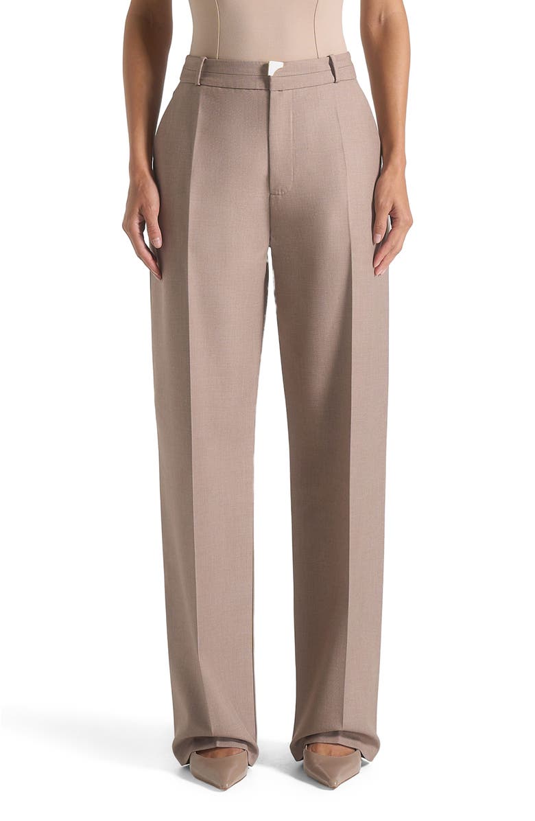 Manière De Voir Doria Tailored Trousers With Waistband Detail, Main, color, Taupe