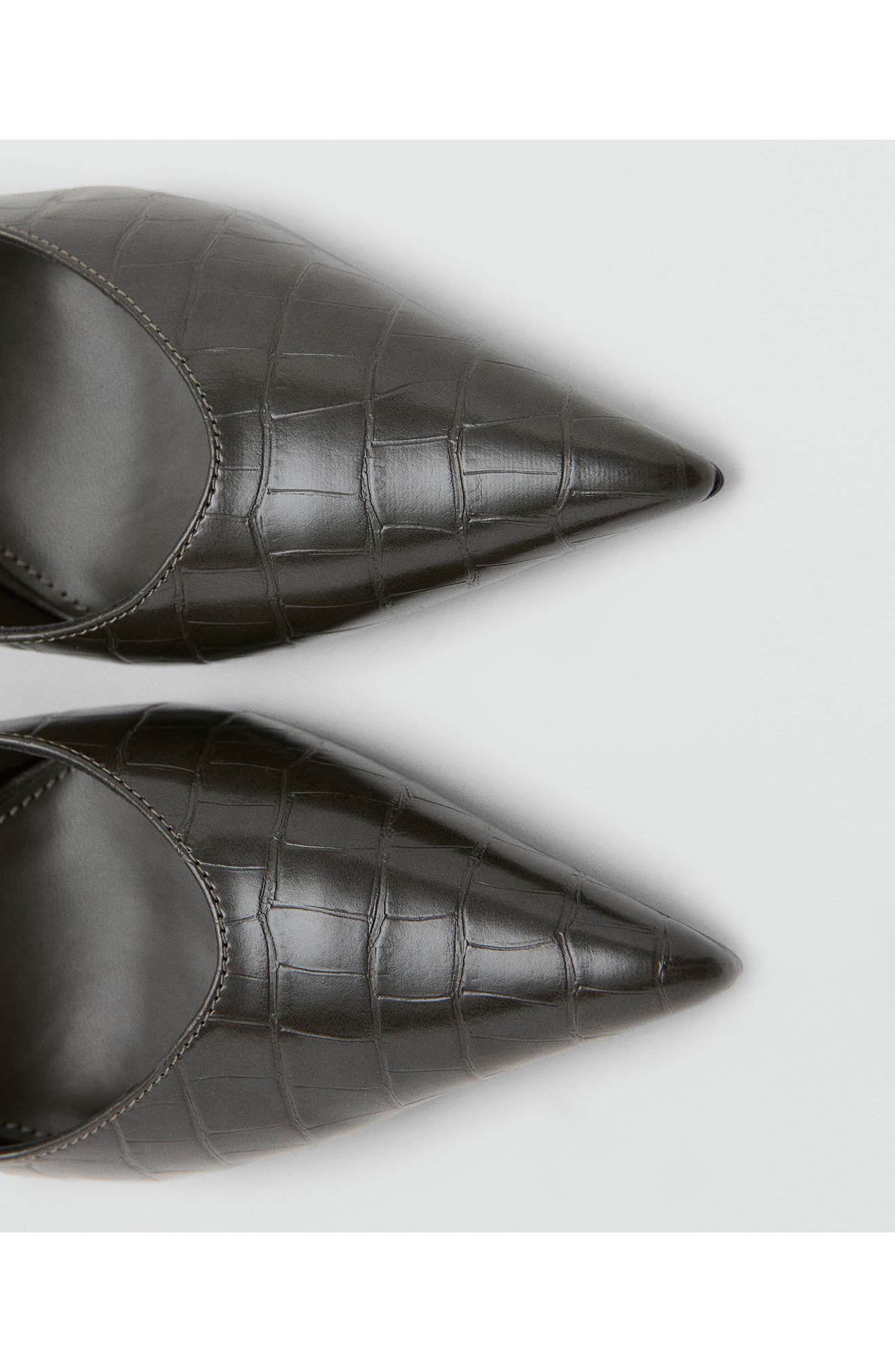 MANGO Pointed Toe Pump, Alternate, color, Light Heather Grey