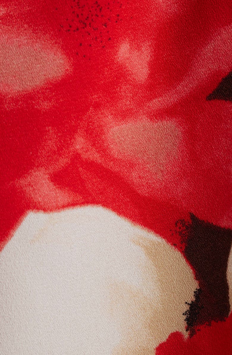 Anne Klein Ruffle Tie Neck Top, Alternate, color, White Dove Multi