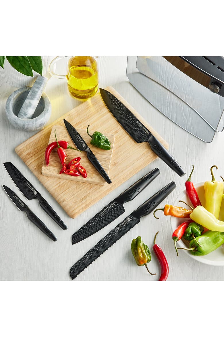 iD3® BLACK SAMURAI 7-Piece Sakai Knife Block, Alternate, color, Black