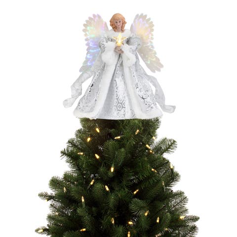 12 in. Fiber-Optic Animated Tree Topper - Black Angel