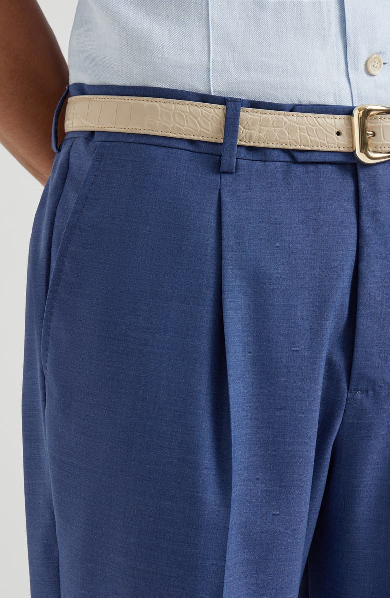 Brunello Cucinelli Trousers with pleats, Alternate, color, Royale Blue