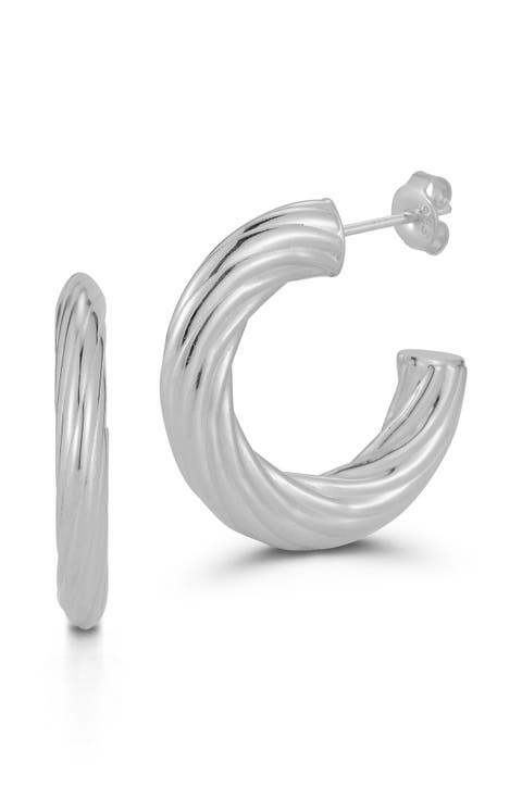 Twisted Flat Hoop Earrings