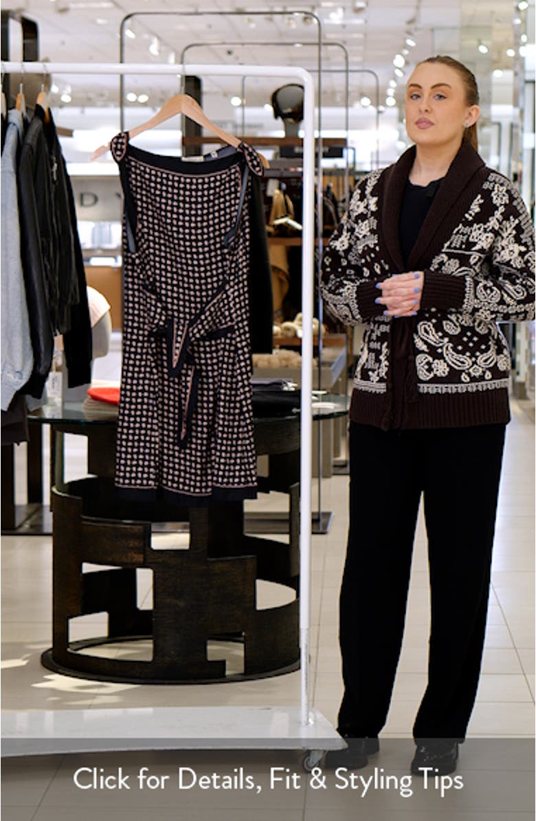 Millane Paisley Petal Tie Shoulder Silk Blend Shift Minidress, sales video thumbnail