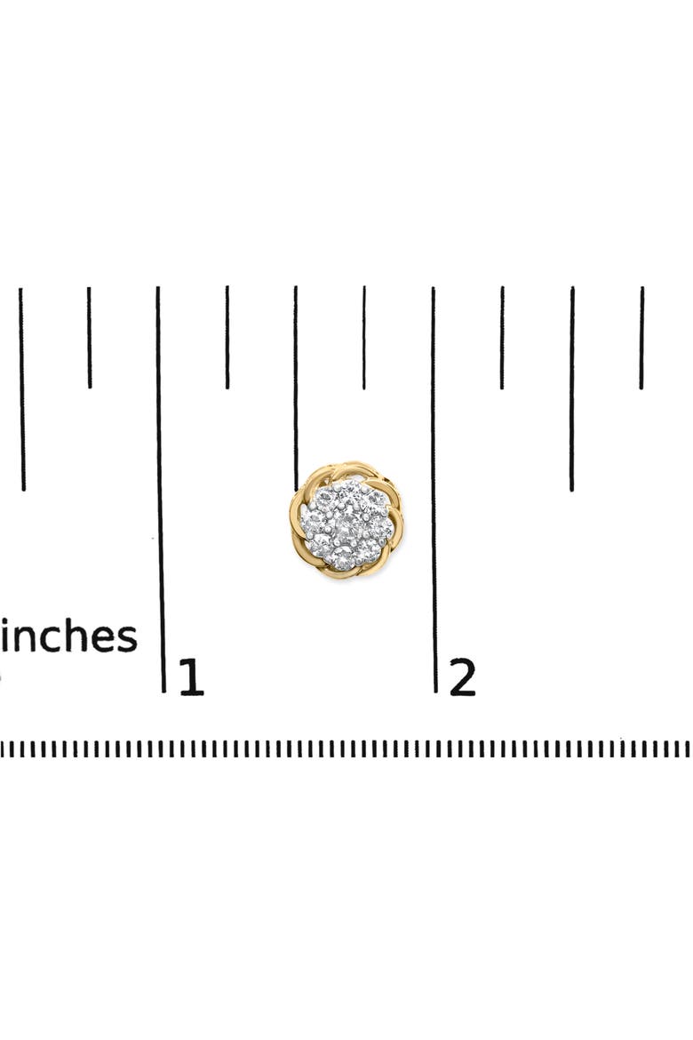 10K Yellow Gold Plated Silver 1/2 Ct Diamond Cluster Stud Earrings, Alternate, color, Yellow