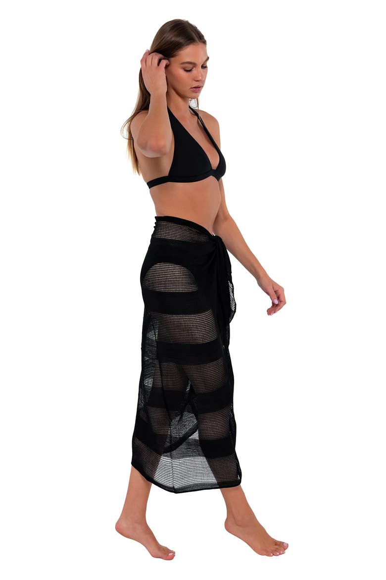 Paradise Cover-up Pareo, Alternate, color, Black