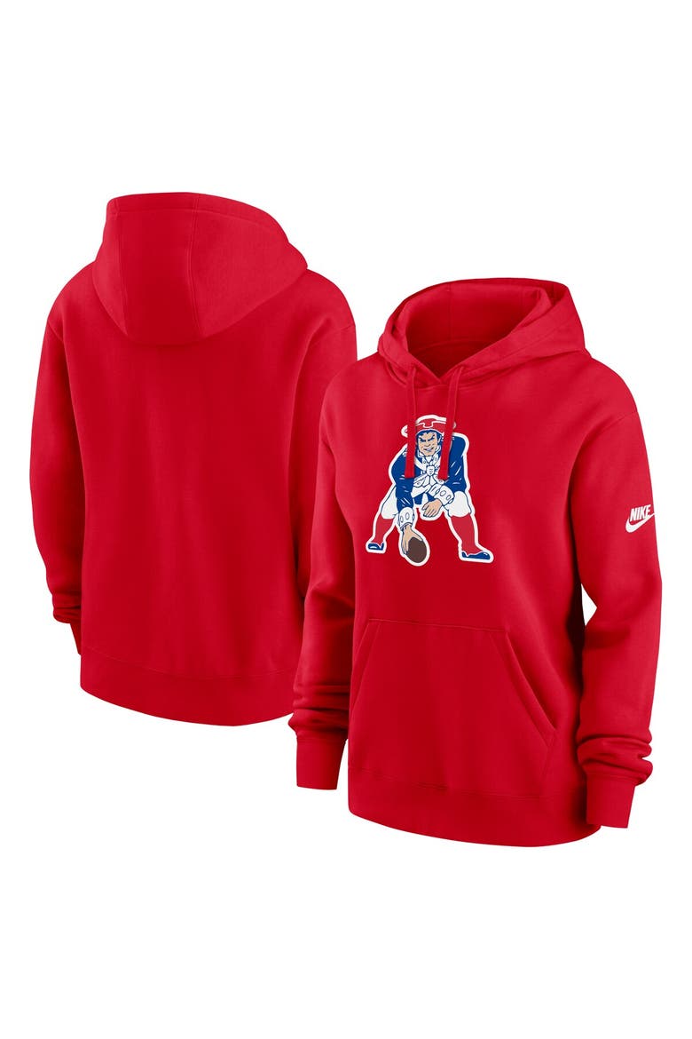 Women's Nike Red New England Patriots Club Fleece Pullover Hoodie, Main, color, Red