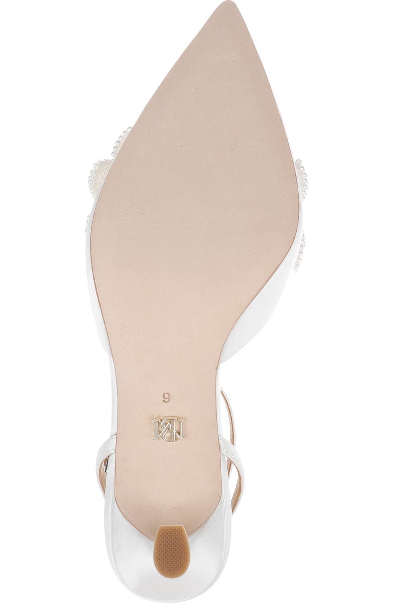 Badgley Mischka Collection Whitman Ankle Strap Pointed Toe Pump, Alternate, color, White Satin