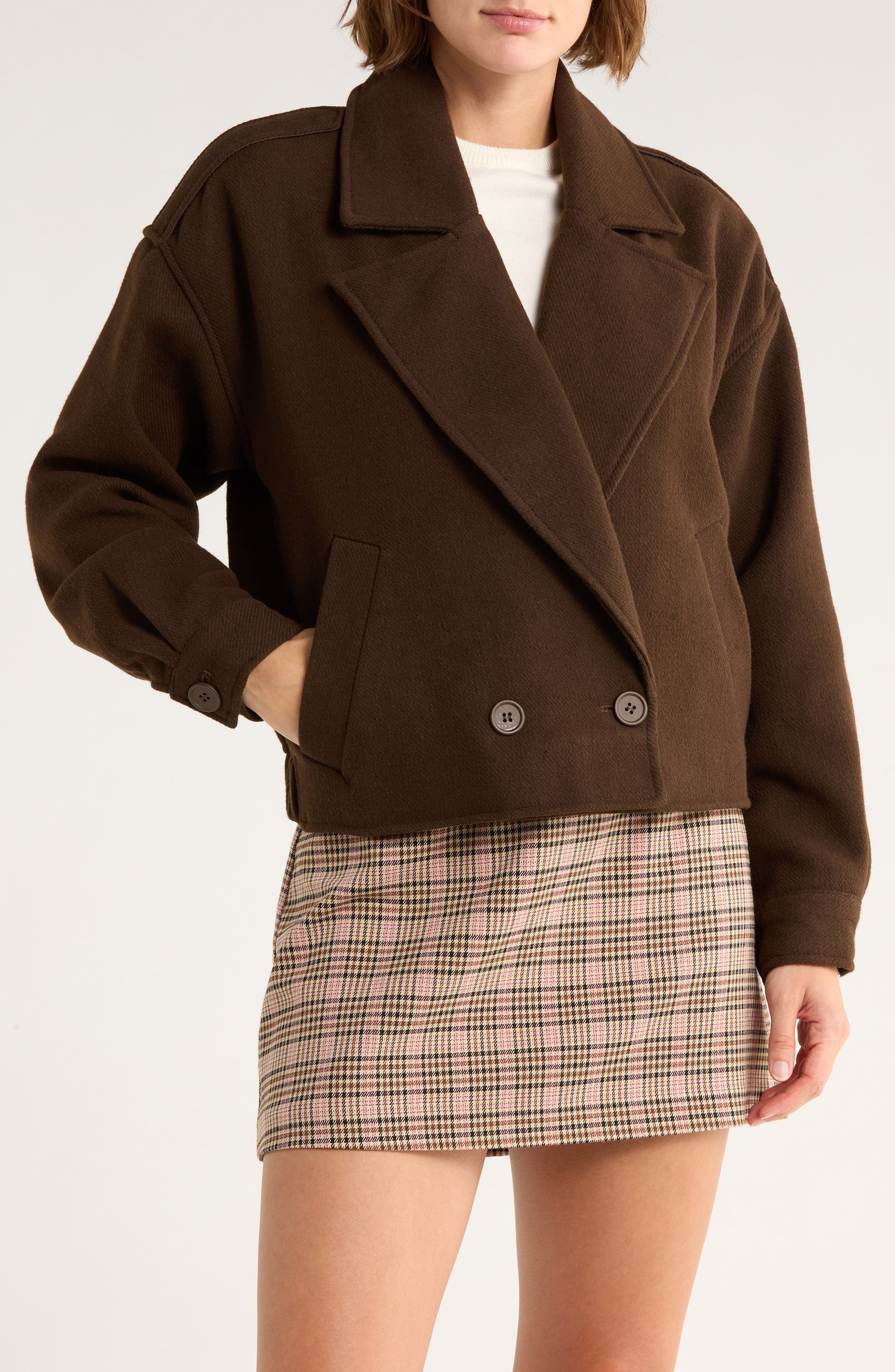 Steve Madden Double Breasted Crop Jacket