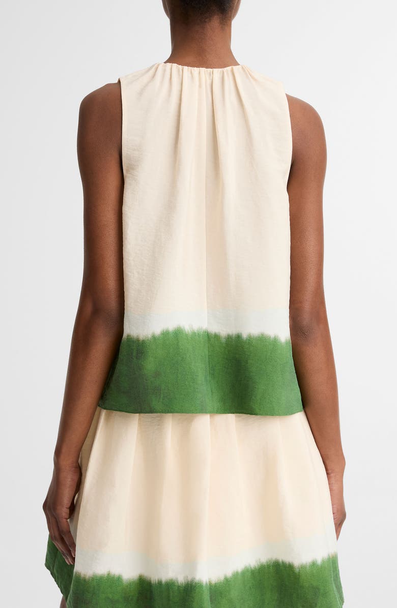 Vince Dip Dye Sleeveless Button-Up Shirt, Alternate, color, Porcelain/ Herbal