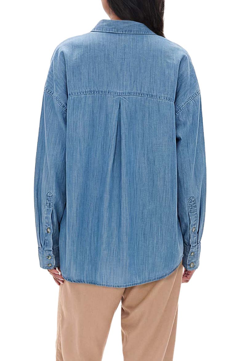 Relaxed Long Sleeve Button Down Shirt, Alternate, color, LIGHTWASH BLUE