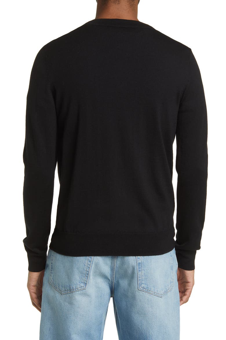 Samuel Merino Wool Cardigan, Alternate, color, NOIR