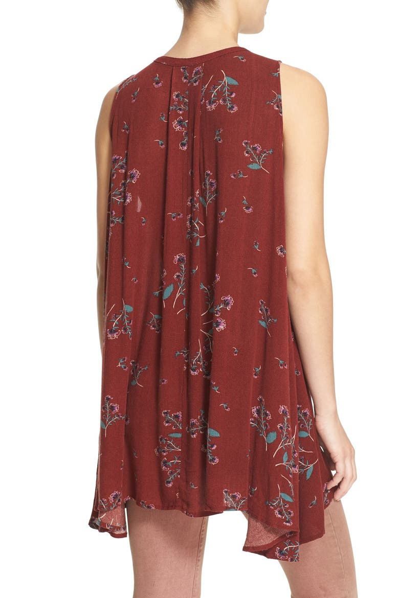 'Tree Swing' Sleeveless Tunic, Alternate, color, CRIMSON