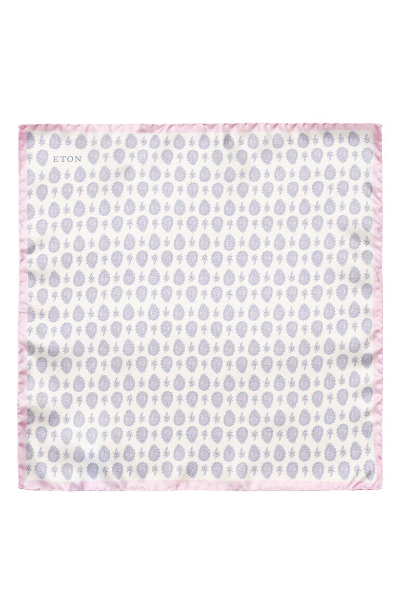 Eton Paisley Silk Pocket Square, Alternate, color,