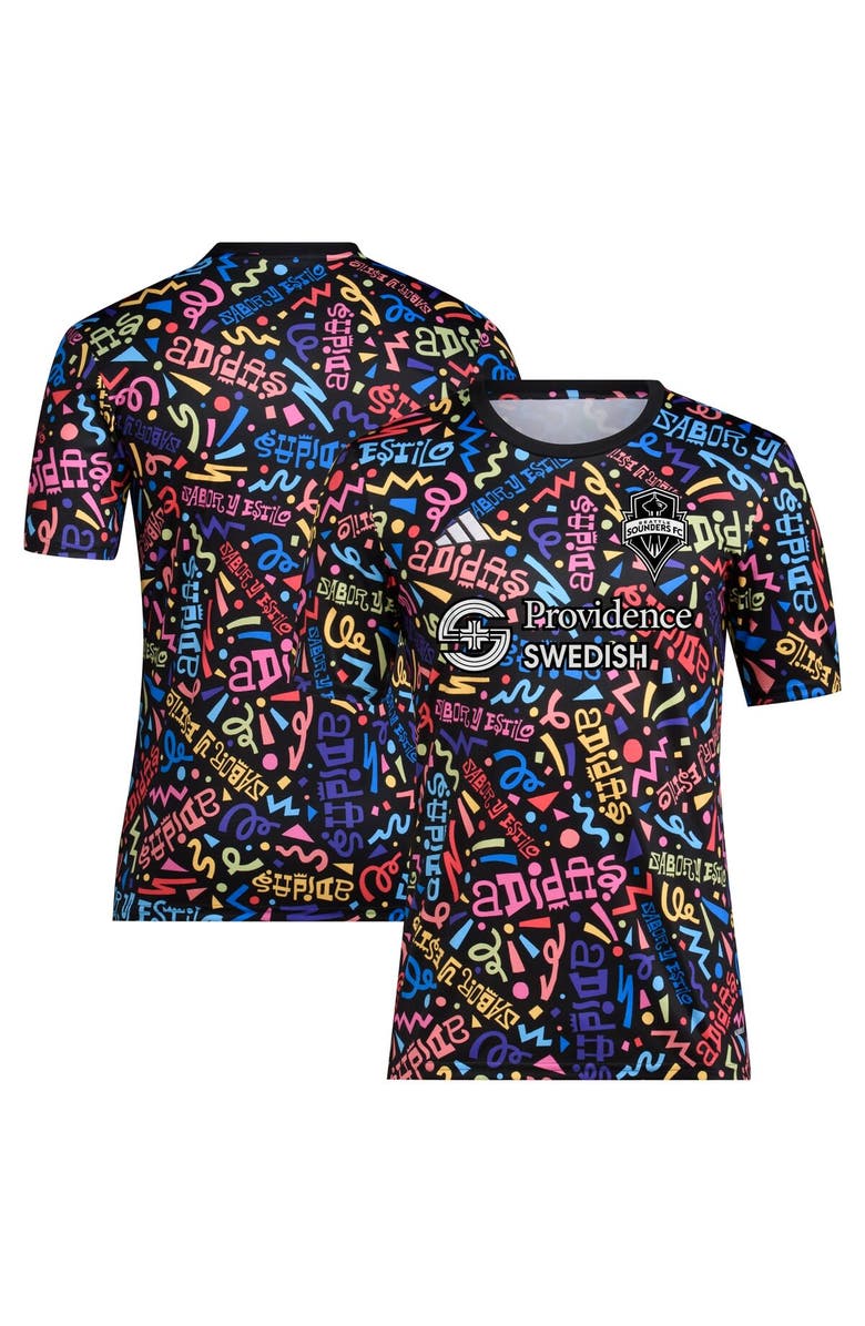 adidas Men's adidas  Black Seattle Sounders FC 2023 Hispanic Heritage Pre-Match Top, Main, color, 