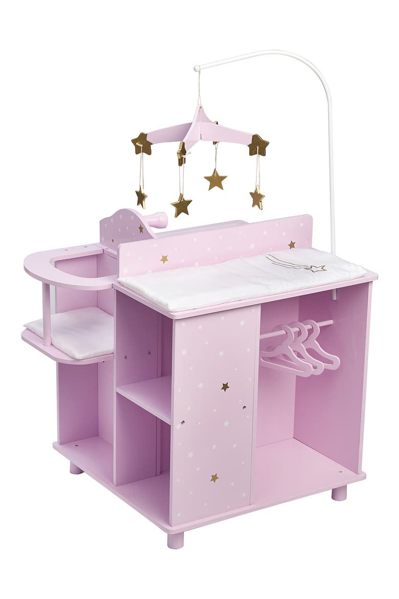 Olivia's Little World Twinkle Stars Princess 4-in-1 Baby Doll Station, Main, color, PURPLE/ WHITE