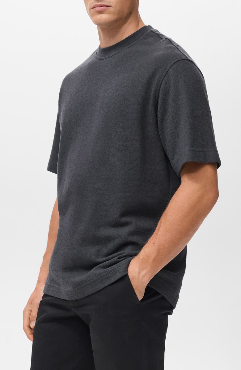 MANGO Cotton Fleece Crewneck Top, Alternate, color, Indigo Blue