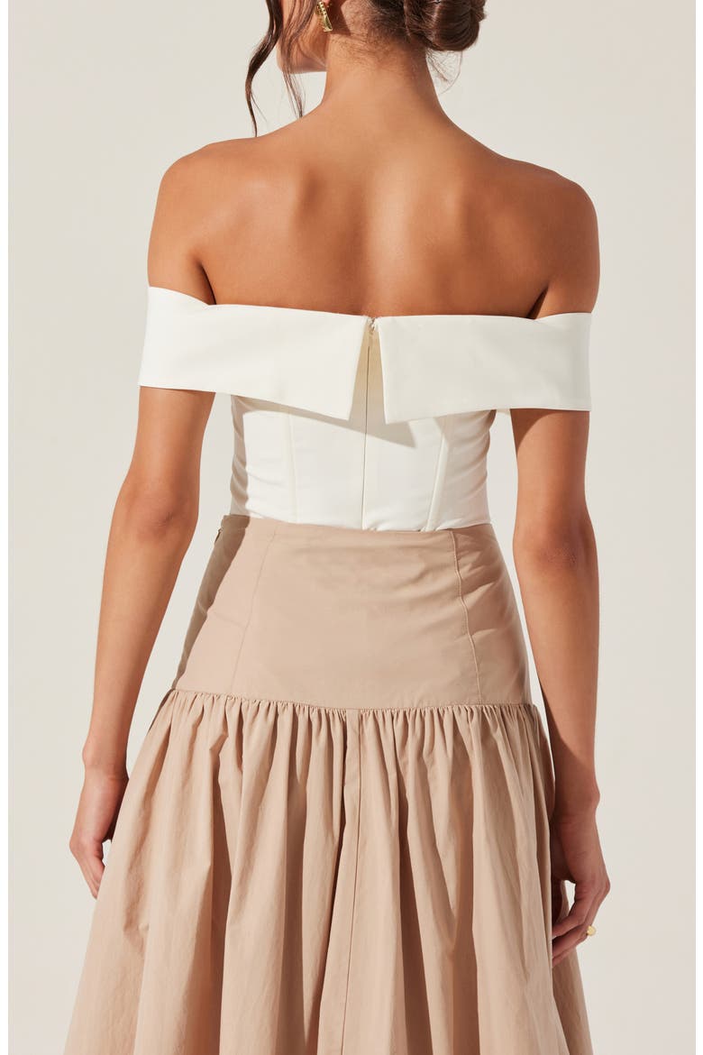 Telayna Off the Shoulder Top, Alternate, color, OFF WHITE