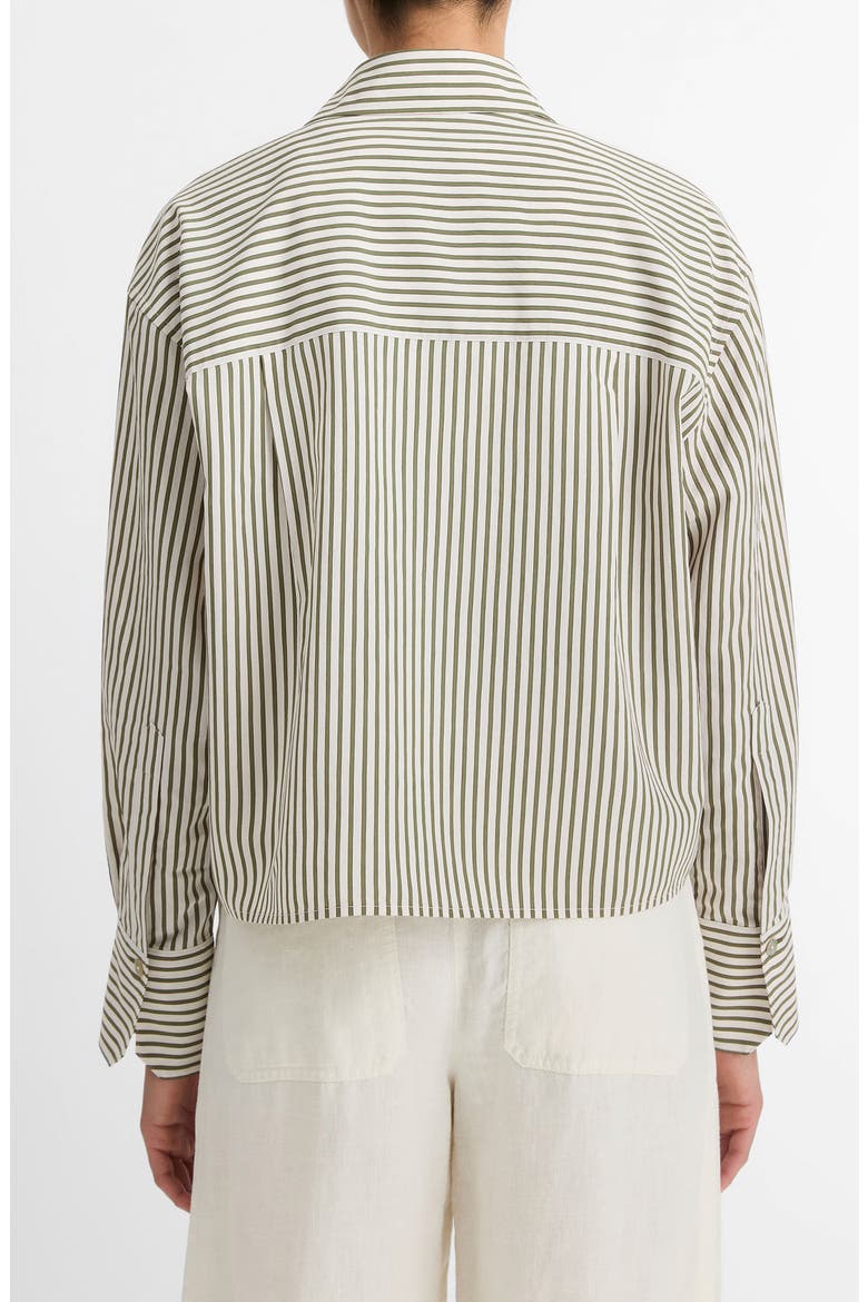 Till Stripe Crop Shirt, Alternate, color, HERBARIA/OFF WHITE