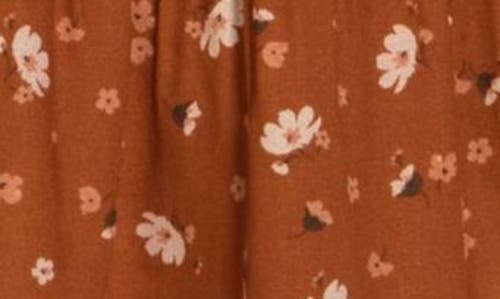 Dr2 By Daniel Rainn Floral Keyhole Tiered Peasant Top In Brown