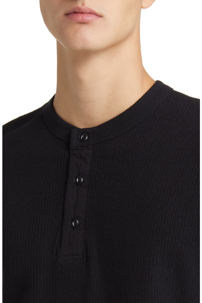 Cotton Double Knit Henley, Alternate, color, BLACK