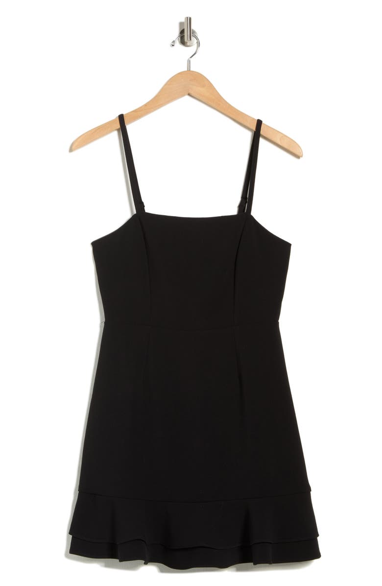 French Connection Whisper Double Frill A-Line Dress, Alternate, color, Black