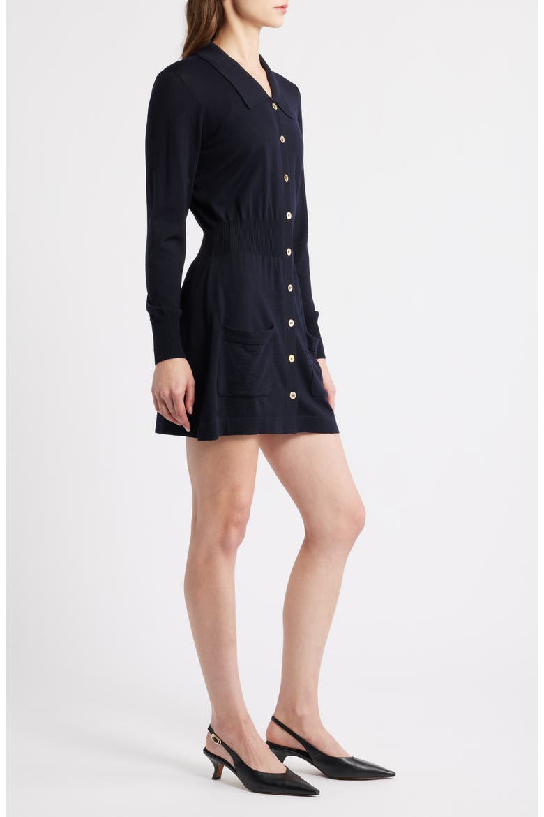 The Knit Long Sleeve Dress, Alternate, color, NAVY