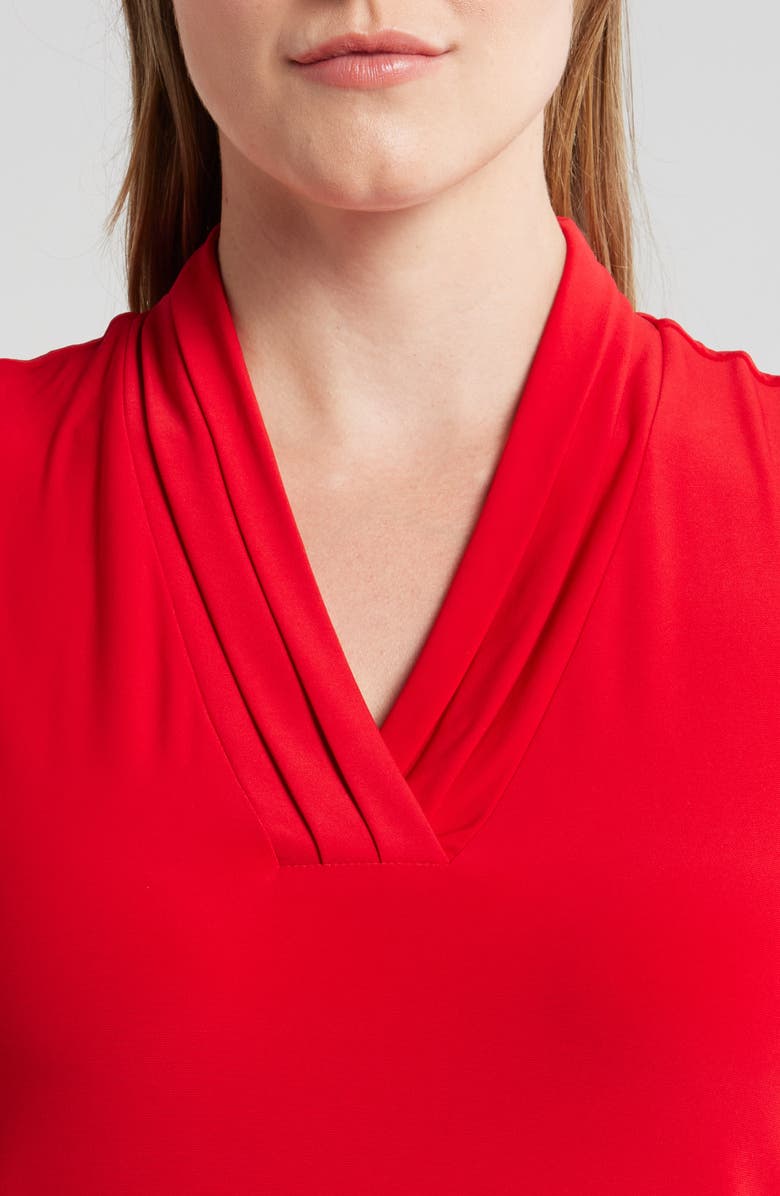 Anne Klein Triple Pleat Sleeveless V-Neck Top, Alternate, color, 