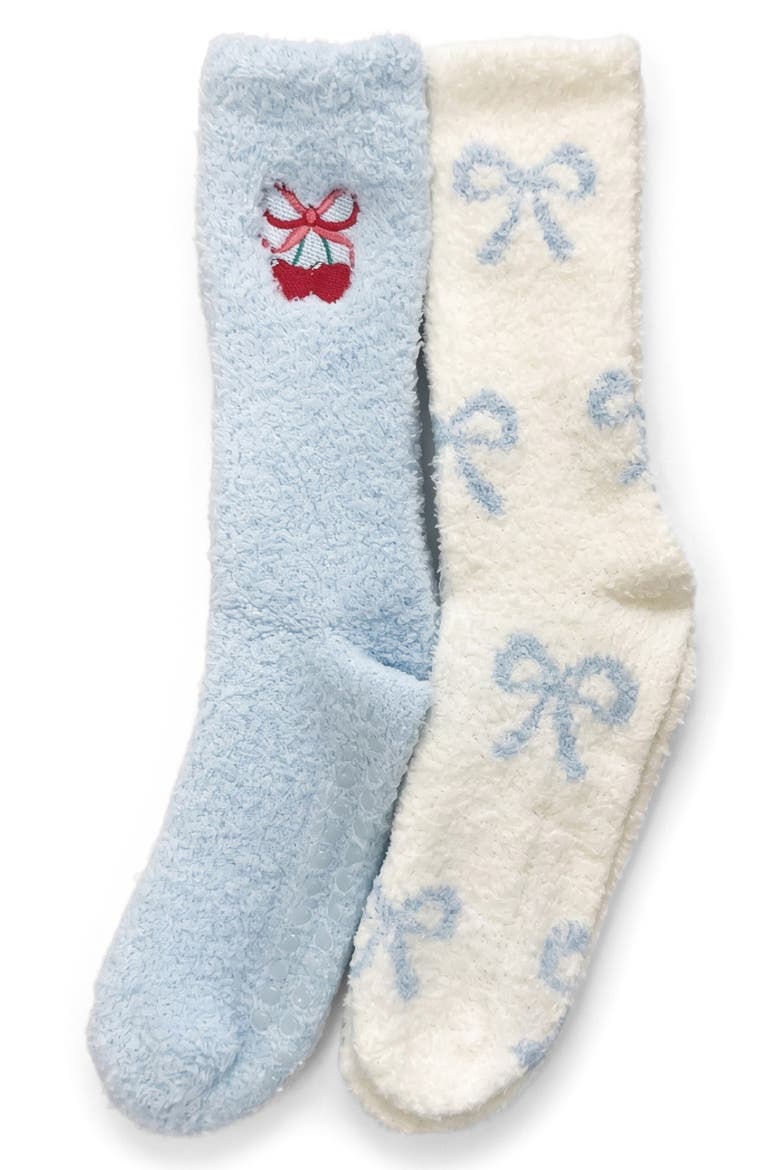 2-Pack Cozy Crew Socks, Main, color, LIGHT BLUE