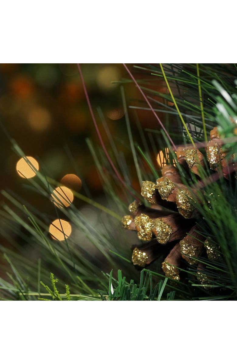 Northlight 30" Artificial Mixed Pine with Pine Cones and Gold Glitter Christmas Wreath - Unlit, Alternate, color,
