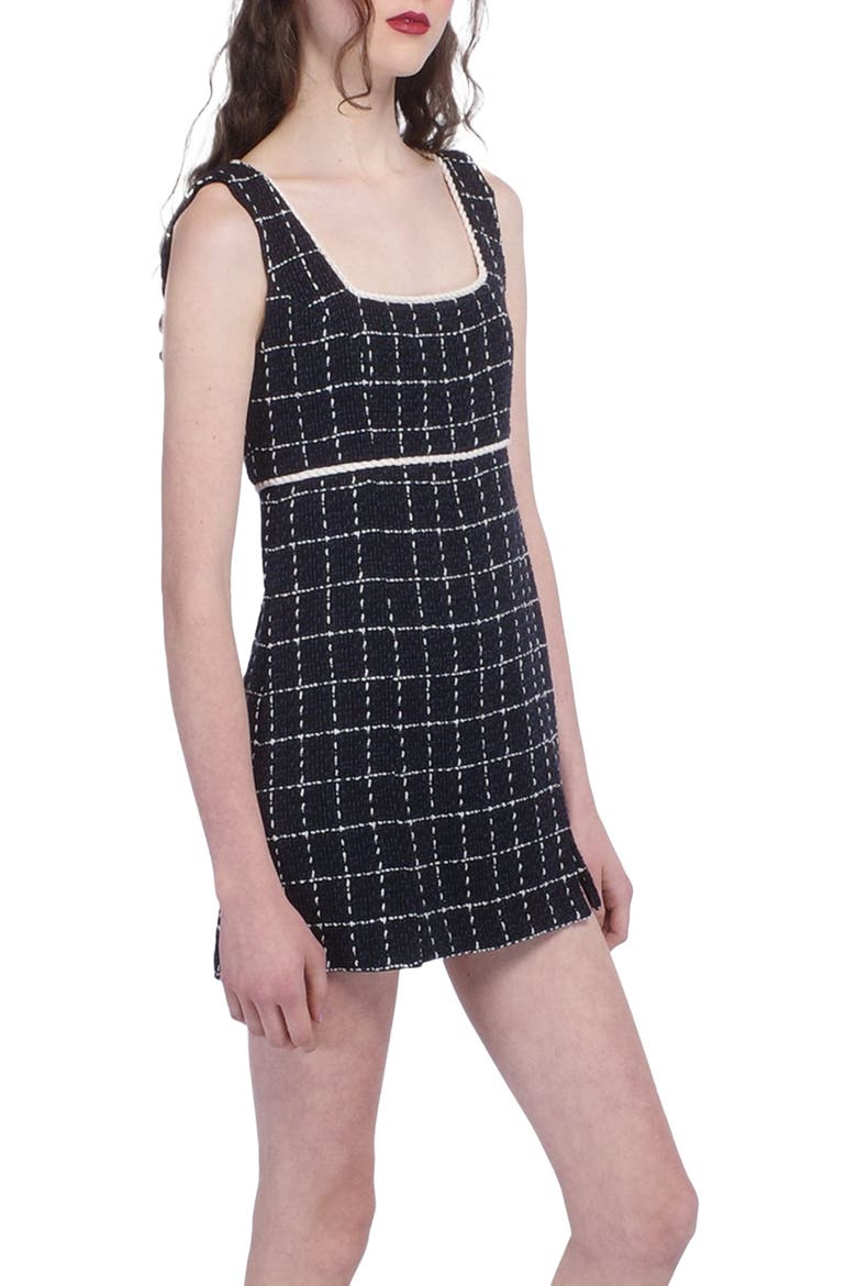Windowpane Tweed Mini Dress, Alternate, color, DENIM MULTI