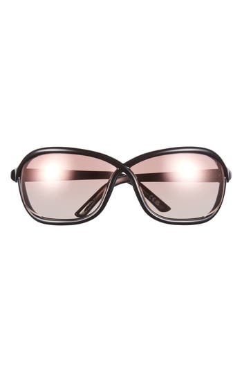 Tom Ford 68mm Gradient Square Sunglasses In Black/gradient Mirror Violet