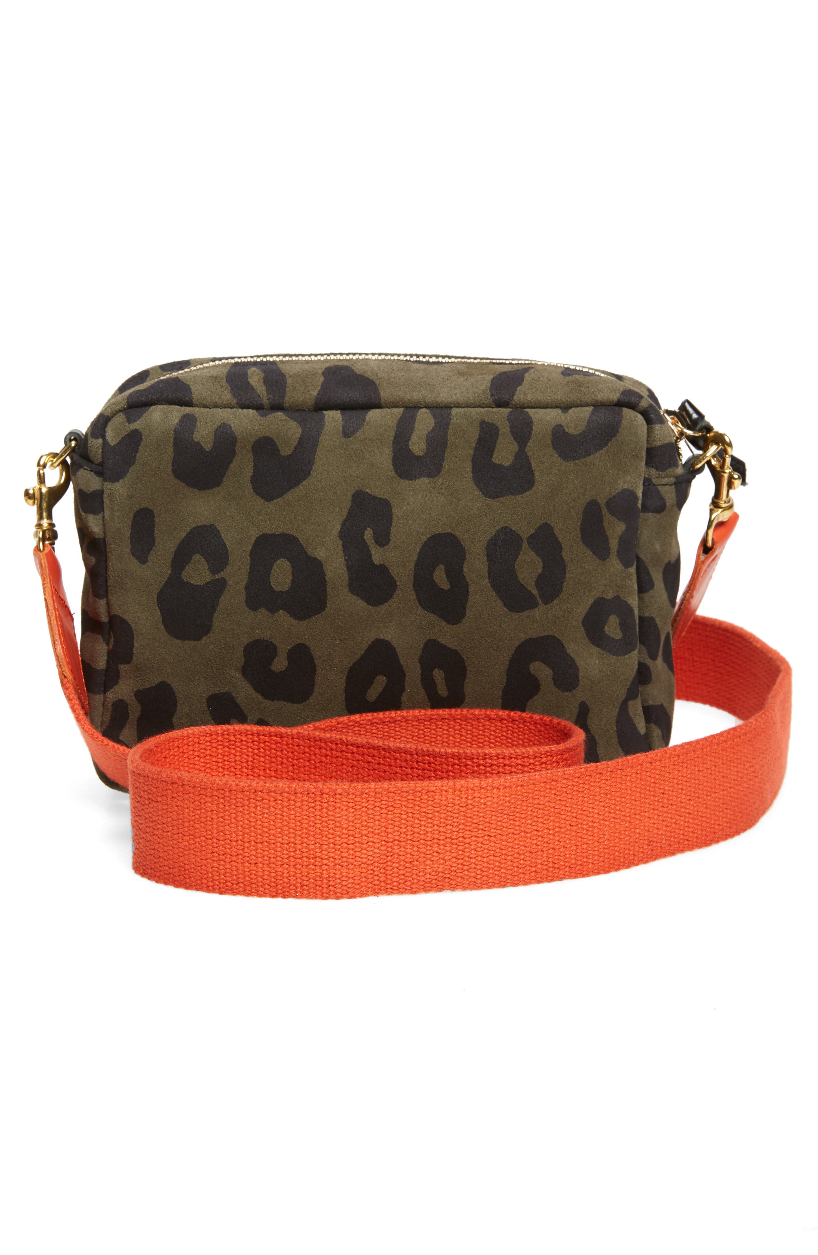 Midi Leopard Print Leather Shoulder Bag, Alternate, color, ARMY PABLO CAT