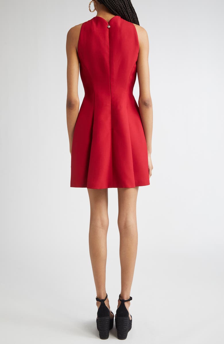 Versace Sculptural Wool Blend Fit & Flare Dress, Alternate, color, Parade Red