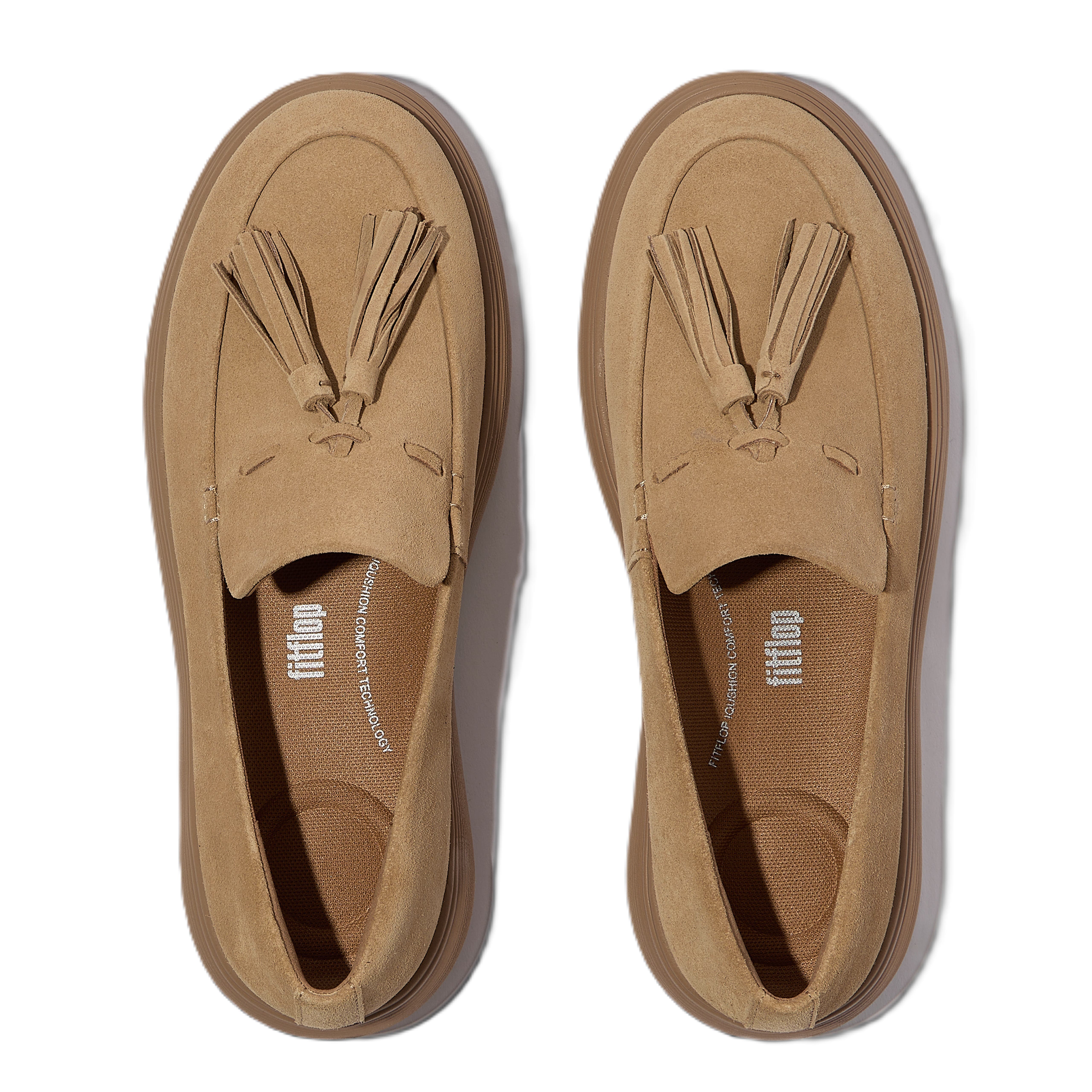 FitFlop IQ Comff Tassel Loafers, Alternate, color, Camel