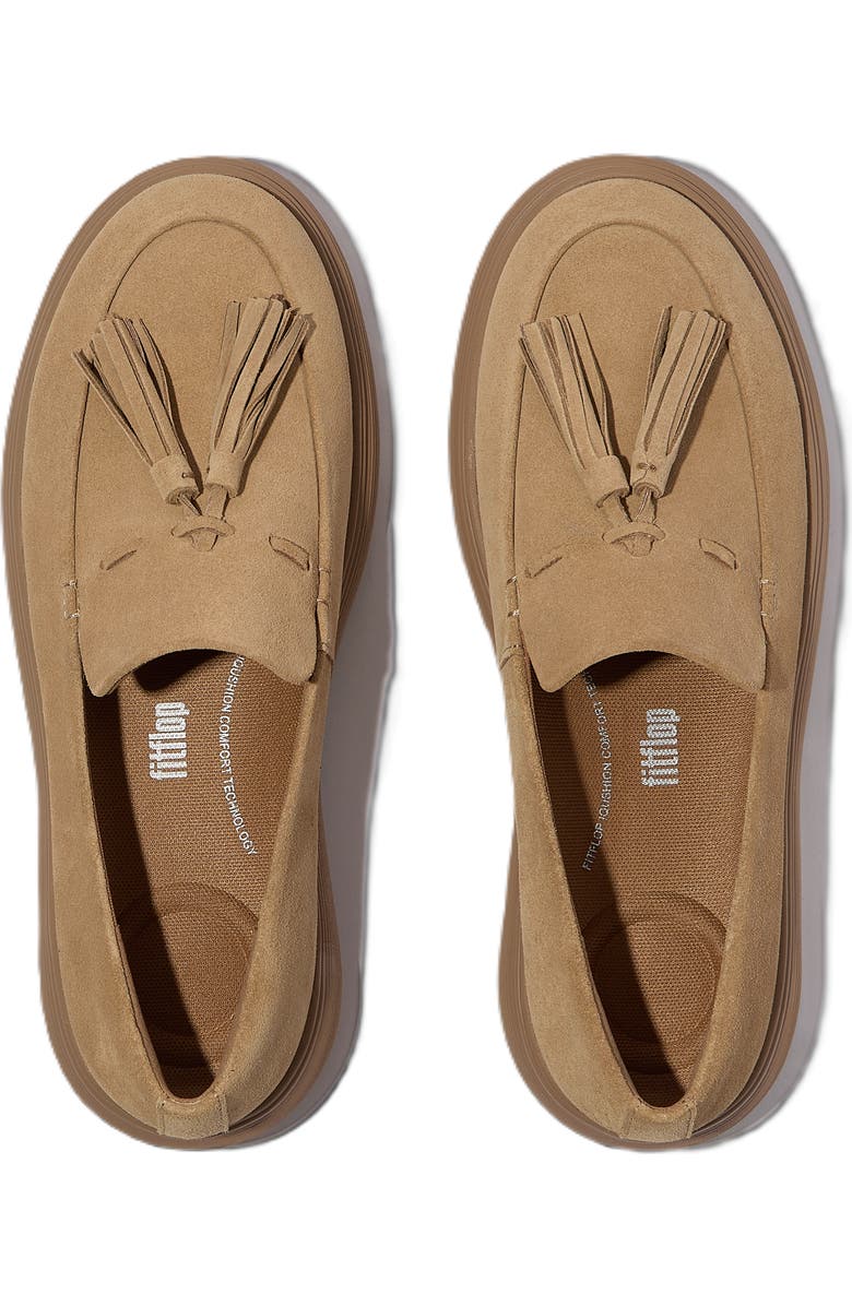 FitFlop IQ Comff Tassel Loafers, Alternate, color, Camel