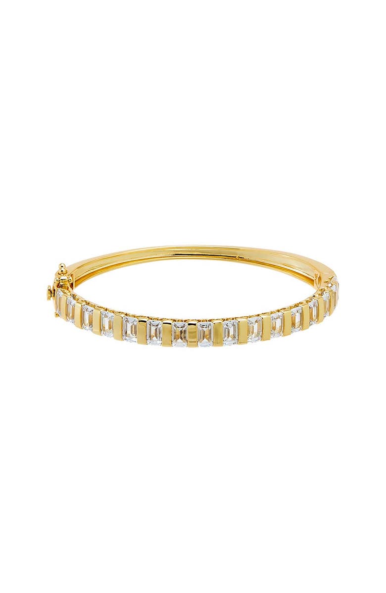 BY ADINA EDEN Baguette CZ Hinged Bangle Bracelet, Alternate, color, Gold
