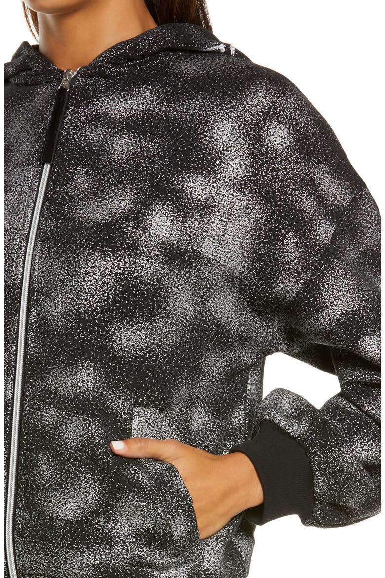 UGG Abbi Zip Up Hoodie, Alternate, color, BLACK METALLIC