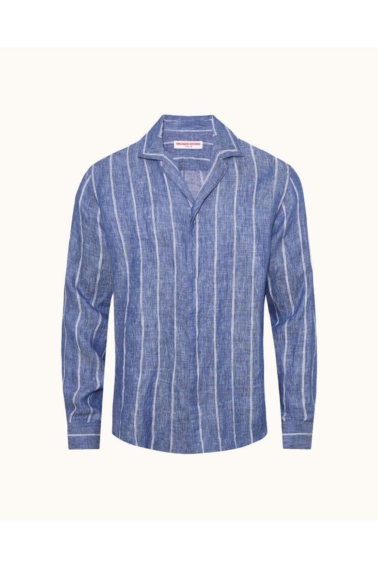 Sylvan Lino Relaxed Fit Linen Stripe Shirt, Alternate, color, Nightfall Blue Stripe