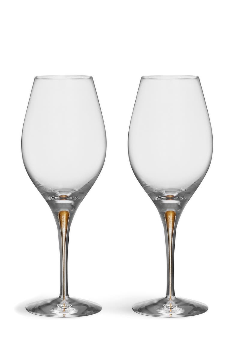 Intermezzo Gold Balance Set of 2 Wine Glasses, Main, color, GOLD
