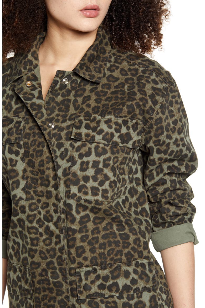 Camo Snap Front Jacket, Alternate, color, SAGE LEOPARD 001