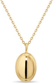 DEVATA Contour-lined Dome Pendant Necklace in Gold Plated Sterling Silver