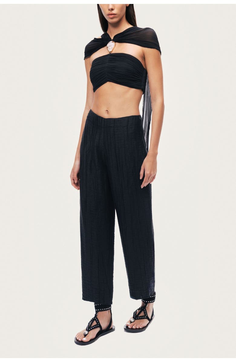 Nocturne Relaxed Linen Pants, Alternate, color, Black