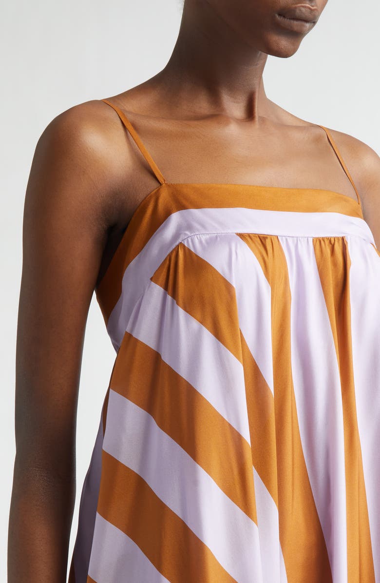 Zimmermann Indra Stripe Silk Maxi Dress, Alternate, color, Lilac Tan