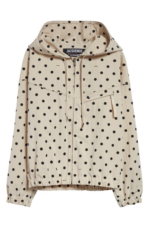 Jacquemus The Bateau Polka Dot Windbreaker In Print Dots Logo Off-white