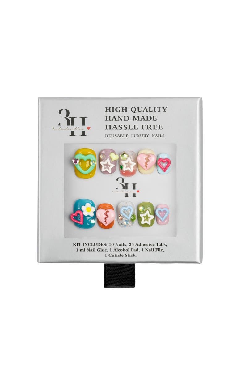 3H Nails Kawaii Star Luxury Handmade Press On Nails, Alternate, color, Multicolor