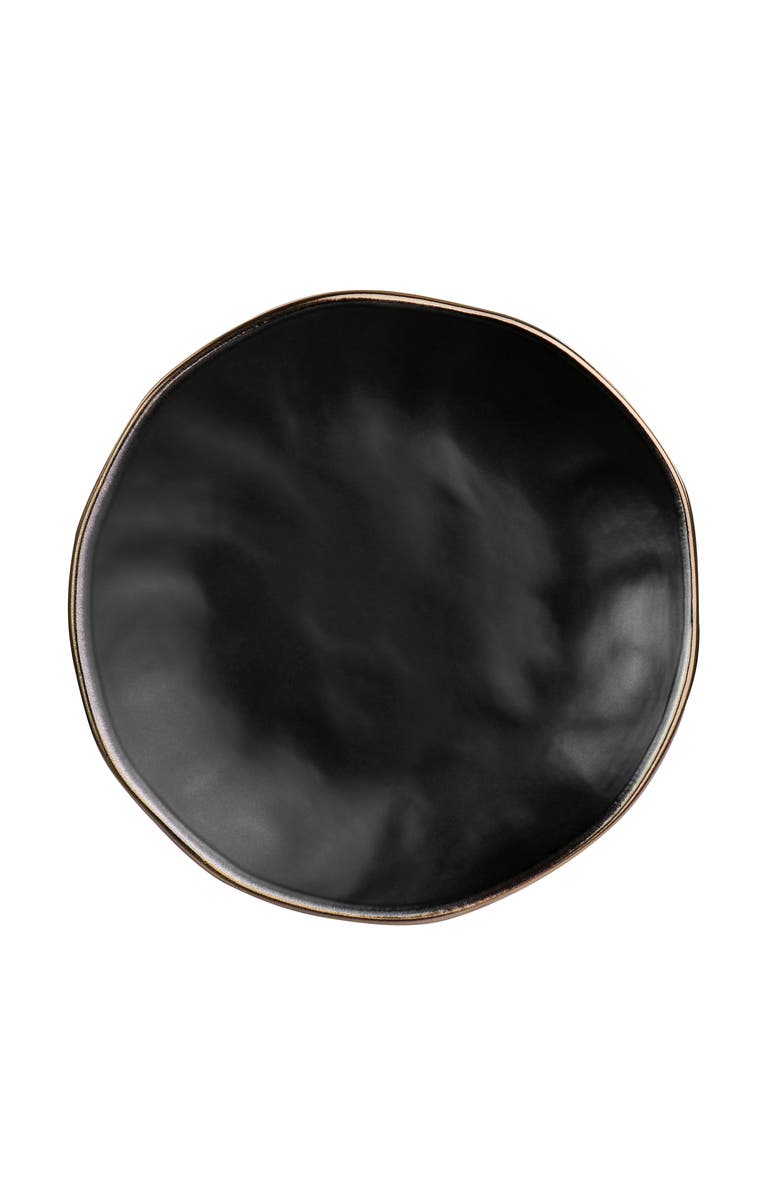 Elama Modern 16 Piece Stoneware Dinnerware Set, Alternate, color, Black